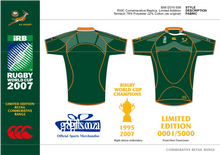 Load image into Gallery viewer, Springbok Rugby Jersey - Limited Commemorative Edition incl Cap discounted by 19% - gr8sportskits