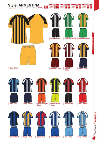 Soccer Kit Combo Basic Set - Argentina Style - gr8sportskits