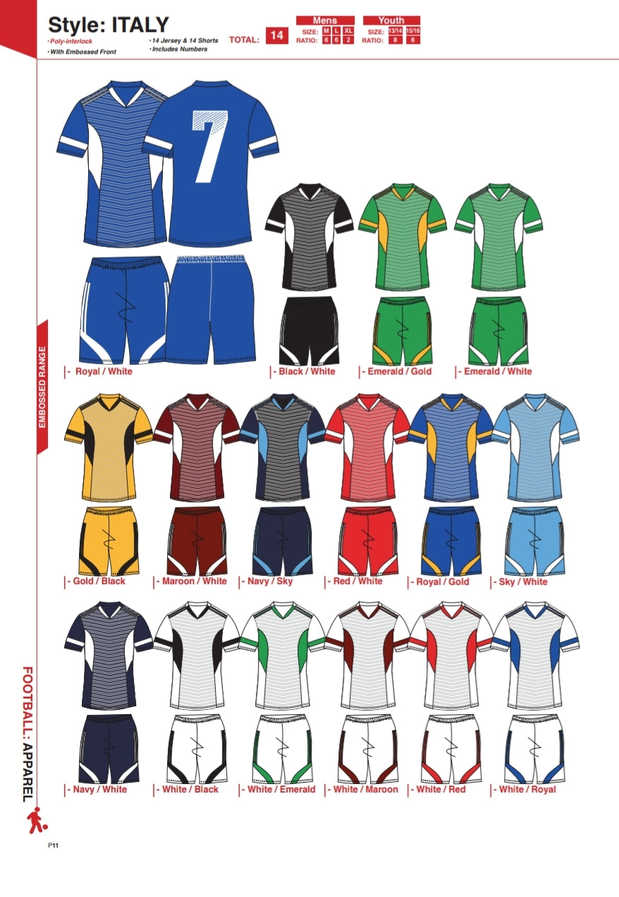 Soccer Kit Combo Basic Set - Italy Style - gr8sportskits