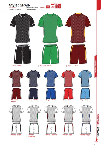 Soccer Kit Combo Basic Set - Spain Style - gr8sportskits