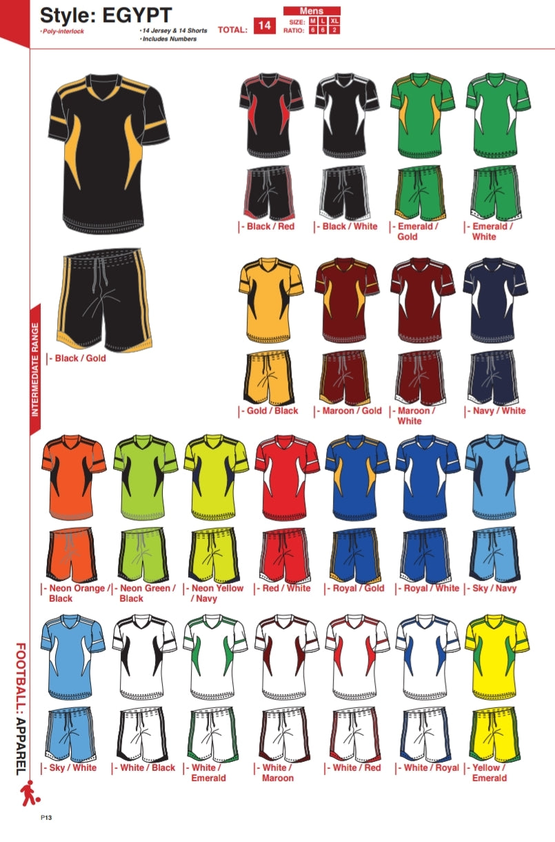 Soccer Kit Combo Basic Set - Egypt Style - gr8sportskits