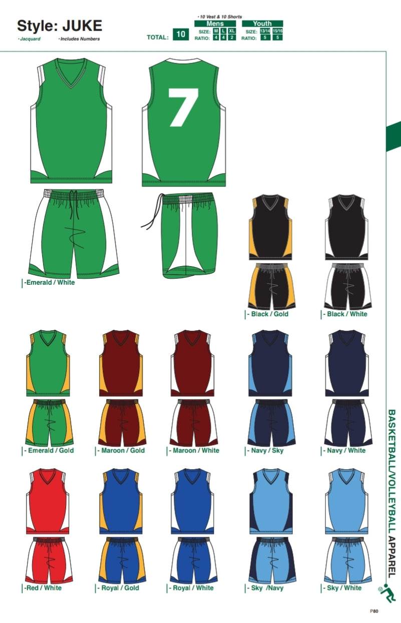 Basketball / Volleyball / Hockey Kit - Juke Style - gr8sportskits