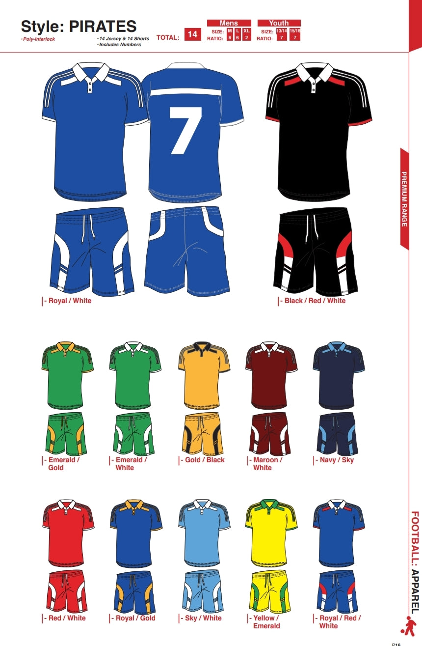 Soccer Kit Combo Basic Set - Pirates Style - gr8sportskits