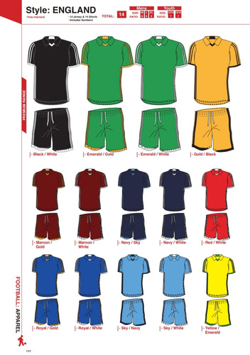 Soccer Kit Combo Basic Set - England Style - gr8sportskits