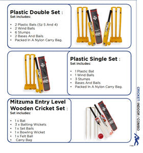 Cricket Equipment Plastic & Entry Level Wooden Sets - gr8sportskits